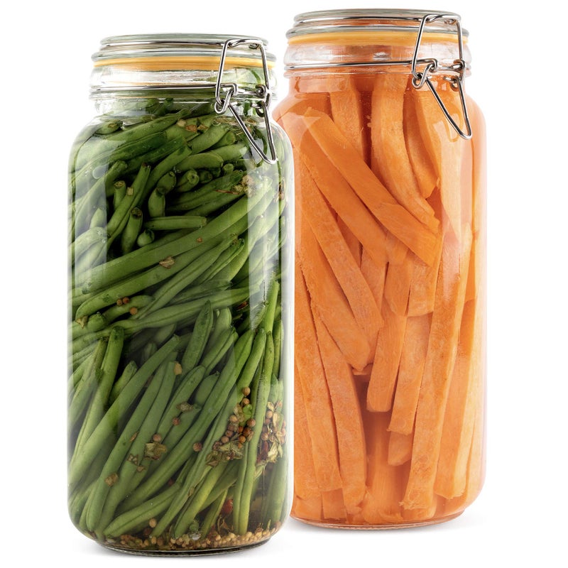 Galashield Glass Jars with Lids 67 oz Food Storage Jars with Airtight Lids Leak Proof Glass Canisters Kitchen Jars [Set of 2] - Image 1